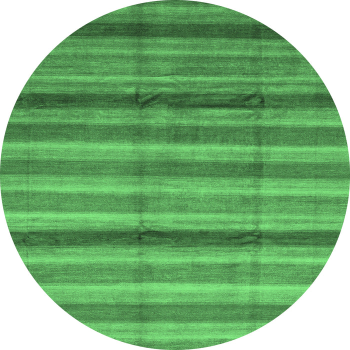 Round Abstract Emerald Green Modern Rug, abs3668emgrn