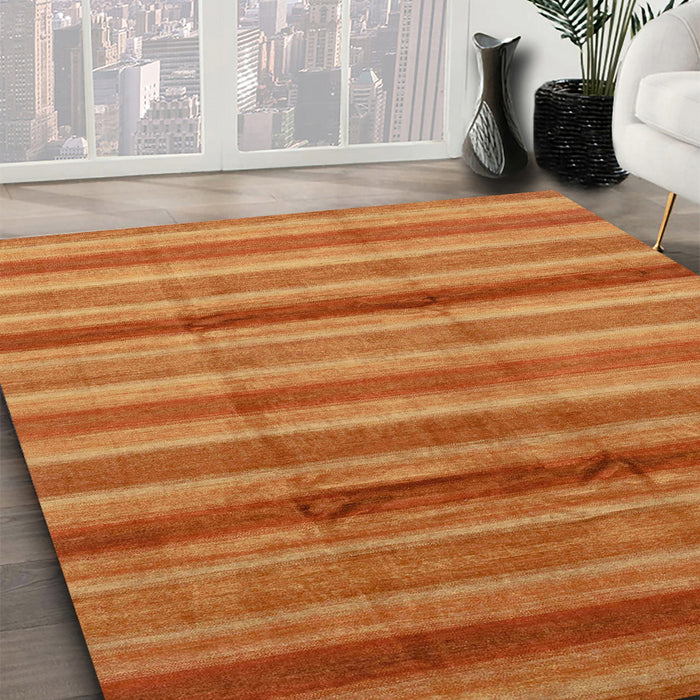Abstract Orange Red Modern Rug in Family Room, abs3668