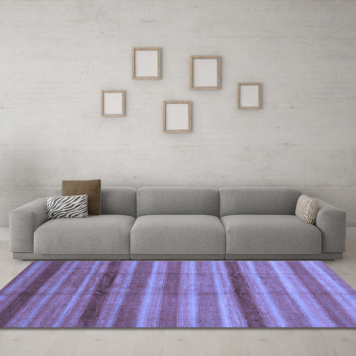 Machine Washable Abstract Blue Modern Rug in a Living Room, wshabs3668blu