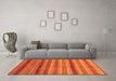 Machine Washable Abstract Orange Modern Area Rugs in a Living Room, wshabs3668org