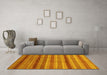 Machine Washable Abstract Yellow Modern Rug in a Living Room, wshabs3668yw