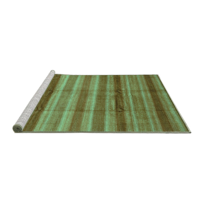 Sideview of Machine Washable Abstract Turquoise Modern Area Rugs, wshabs3668turq