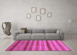 Machine Washable Abstract Purple Modern Area Rugs in a Living Room, wshabs3668pur