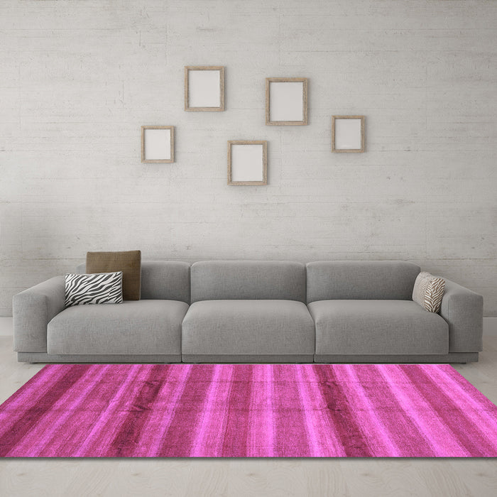 Machine Washable Abstract Purple Modern Area Rugs in a Living Room, wshabs3668pur