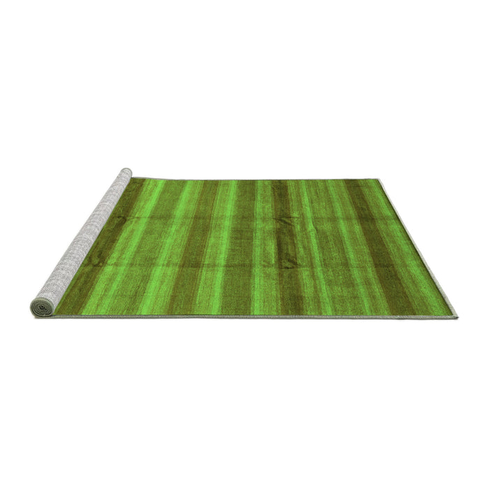 Sideview of Machine Washable Abstract Green Modern Area Rugs, wshabs3668grn