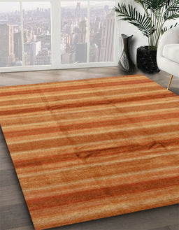 Machine Washable Abstract Orange Red Rug in a Family Room, wshabs3668