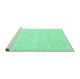 Sideview of Machine Washable Oriental Turquoise Traditional Area Rugs, wshabs3669turq
