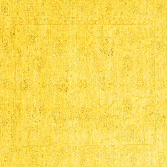 Square Oriental Yellow Traditional Rug, abs3669yw