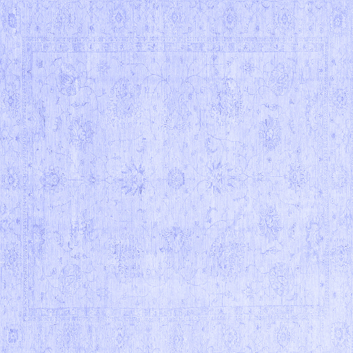 Square Machine Washable Oriental Blue Traditional Rug, wshabs3669blu