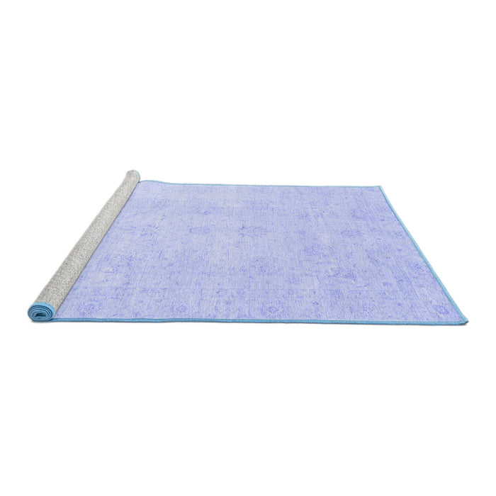 Sideview of Machine Washable Oriental Blue Traditional Rug, wshabs3669blu