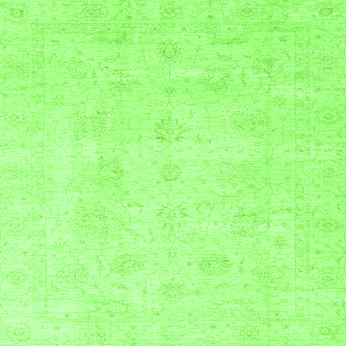 Square Oriental Green Traditional Rug, abs3669grn