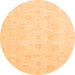 Round Oriental Orange Traditional Rug, abs3669org