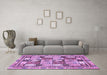 Machine Washable Abstract Purple Modern Area Rugs in a Living Room, wshabs366pur