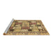 Sideview of Machine Washable Abstract Brown Modern Rug, wshabs366brn