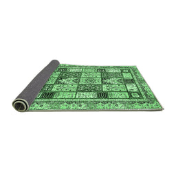 Sideview of Abstract Emerald Green Modern Rug, abs366emgrn
