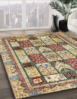 Machine Washable Abstract Brown Gold Rug in a Family Room, wshabs366