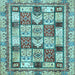 Square Machine Washable Abstract Light Blue Modern Rug, wshabs366lblu