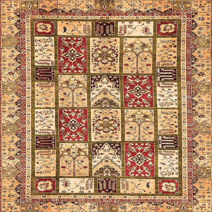 Square Machine Washable Abstract Orange Modern Area Rugs, wshabs366org