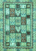 Machine Washable Abstract Turquoise Modern Area Rugs, wshabs366turq