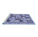 Sideview of Machine Washable Abstract Blue Modern Rug, wshabs366blu