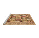 Sideview of Machine Washable Abstract Orange Modern Area Rugs, wshabs366org