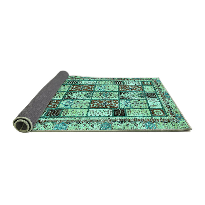 Sideview of Abstract Turquoise Modern Rug, abs366turq