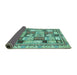 Sideview of Abstract Turquoise Modern Rug, abs366turq