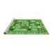 Sideview of Machine Washable Abstract Green Modern Area Rugs, wshabs366grn