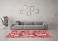 Machine Washable Abstract Red Modern Rug, wshabs366red