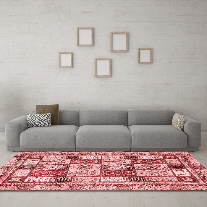 Modern Red Washable Rugs