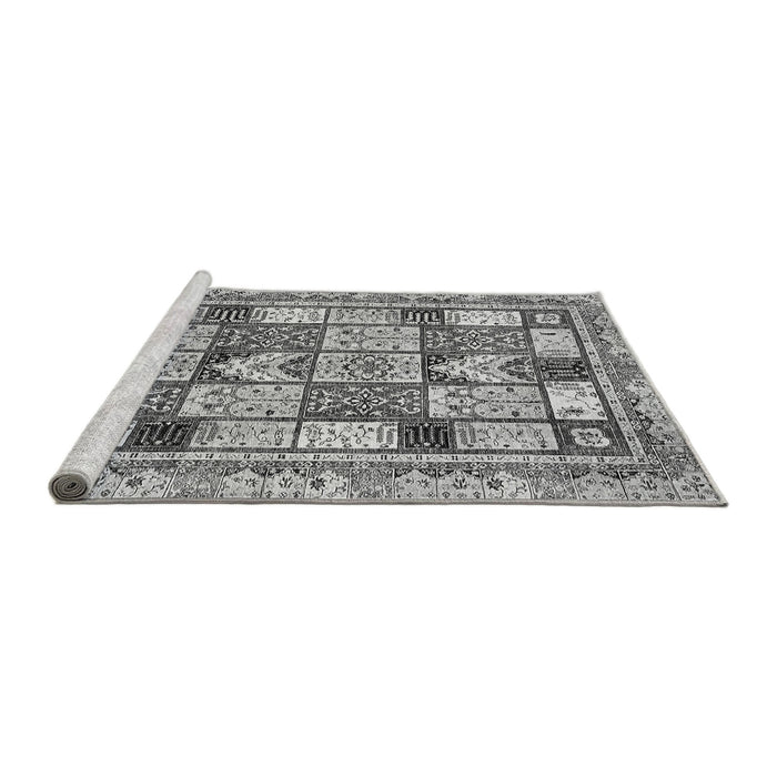 Sideview of Machine Washable Abstract Gray Modern Rug, wshabs366gry
