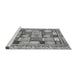 Sideview of Machine Washable Abstract Gray Modern Rug, wshabs366gry