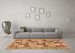 Machine Washable Abstract Orange Modern Area Rugs in a Living Room, wshabs366org