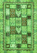 Machine Washable Abstract Green Modern Area Rugs, wshabs366grn