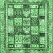 Square Abstract Emerald Green Modern Rug, abs366emgrn