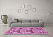 Machine Washable Abstract Pink Modern Rug in a Living Room, wshabs366pnk