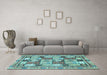 Machine Washable Abstract Light Blue Modern Rug in a Living Room, wshabs366lblu