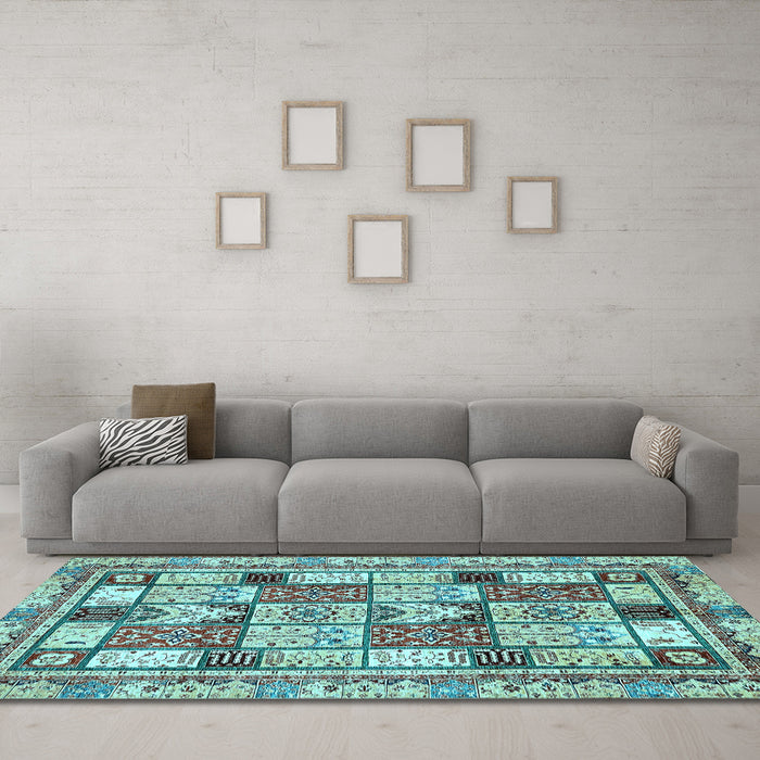 Machine Washable Abstract Light Blue Modern Rug in a Living Room, wshabs366lblu