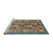 Sideview of Machine Washable Abstract Dark Brown Rug, wshabs367