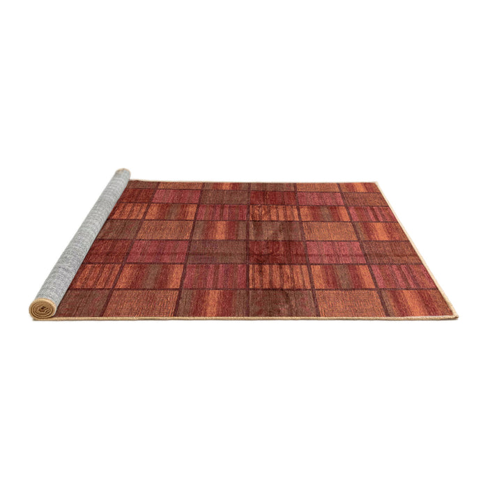 Sideview of Machine Washable Abstract Red Rug, wshabs3670