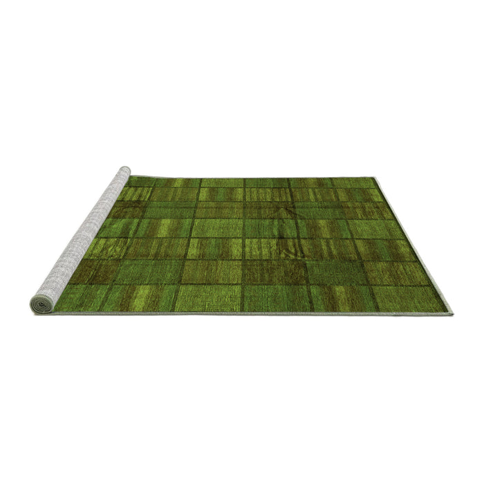 Sideview of Machine Washable Abstract Green Modern Area Rugs, wshabs3670grn