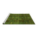 Sideview of Machine Washable Abstract Green Modern Area Rugs, wshabs3670grn