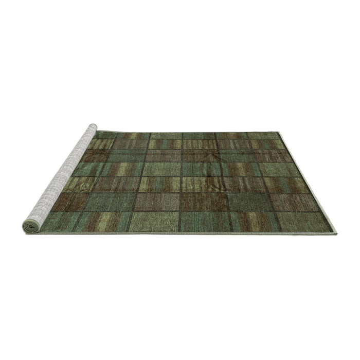 Sideview of Machine Washable Abstract Turquoise Modern Area Rugs, wshabs3670turq