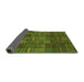 Sideview of Abstract Green Modern Rug, abs3670grn