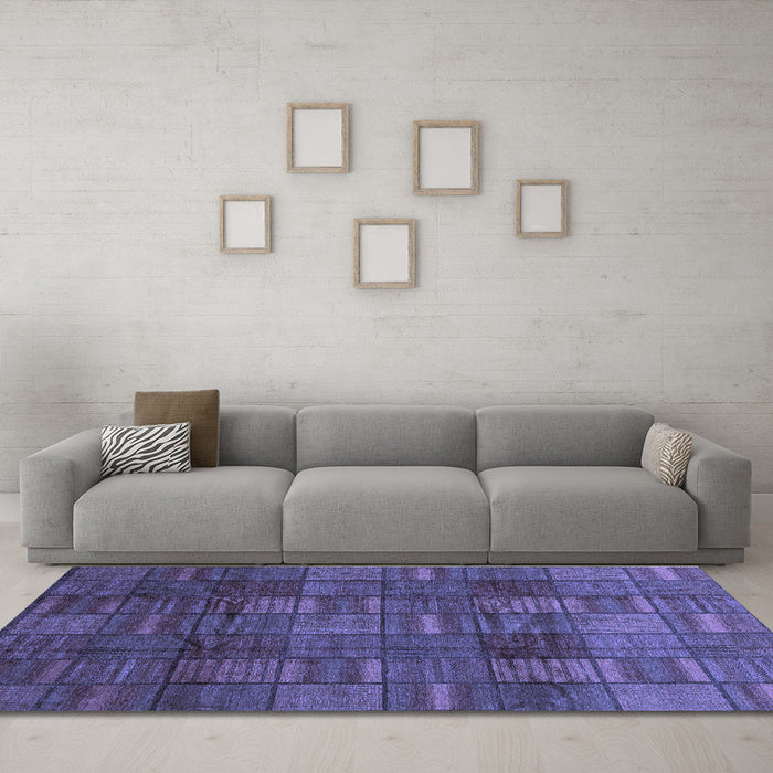 Machine Washable Abstract Blue Modern Rug in a Living Room, wshabs3670blu