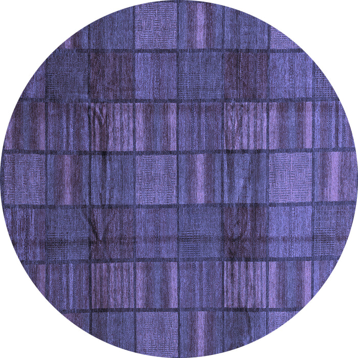 Round Abstract Blue Modern Rug, abs3670blu