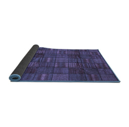 Sideview of Abstract Blue Modern Rug, abs3670blu