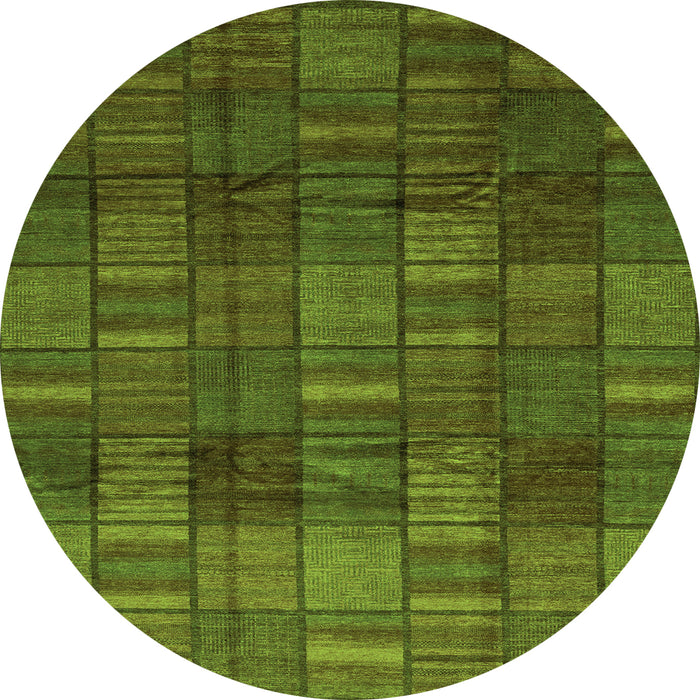 Round Abstract Green Modern Rug, abs3670grn