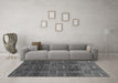 Machine Washable Abstract Gray Modern Rug in a Living Room,, wshabs3670gry