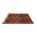 Sideview of Machine Washable Abstract Brown Modern Rug, wshabs3670brn